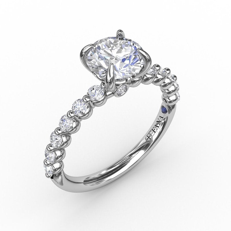 14k White Gold Modern Semi-Mount 
*center stone not included