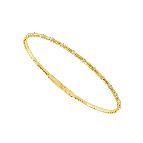 14K Yellow Gold Diamond Bangle Bracelet