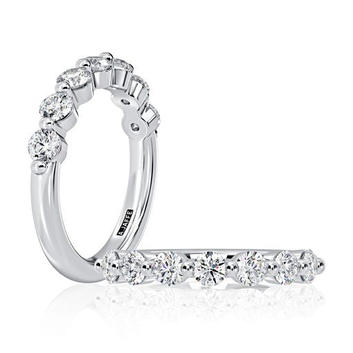 14k White Gold Shared Prong Diamond Wedding Band