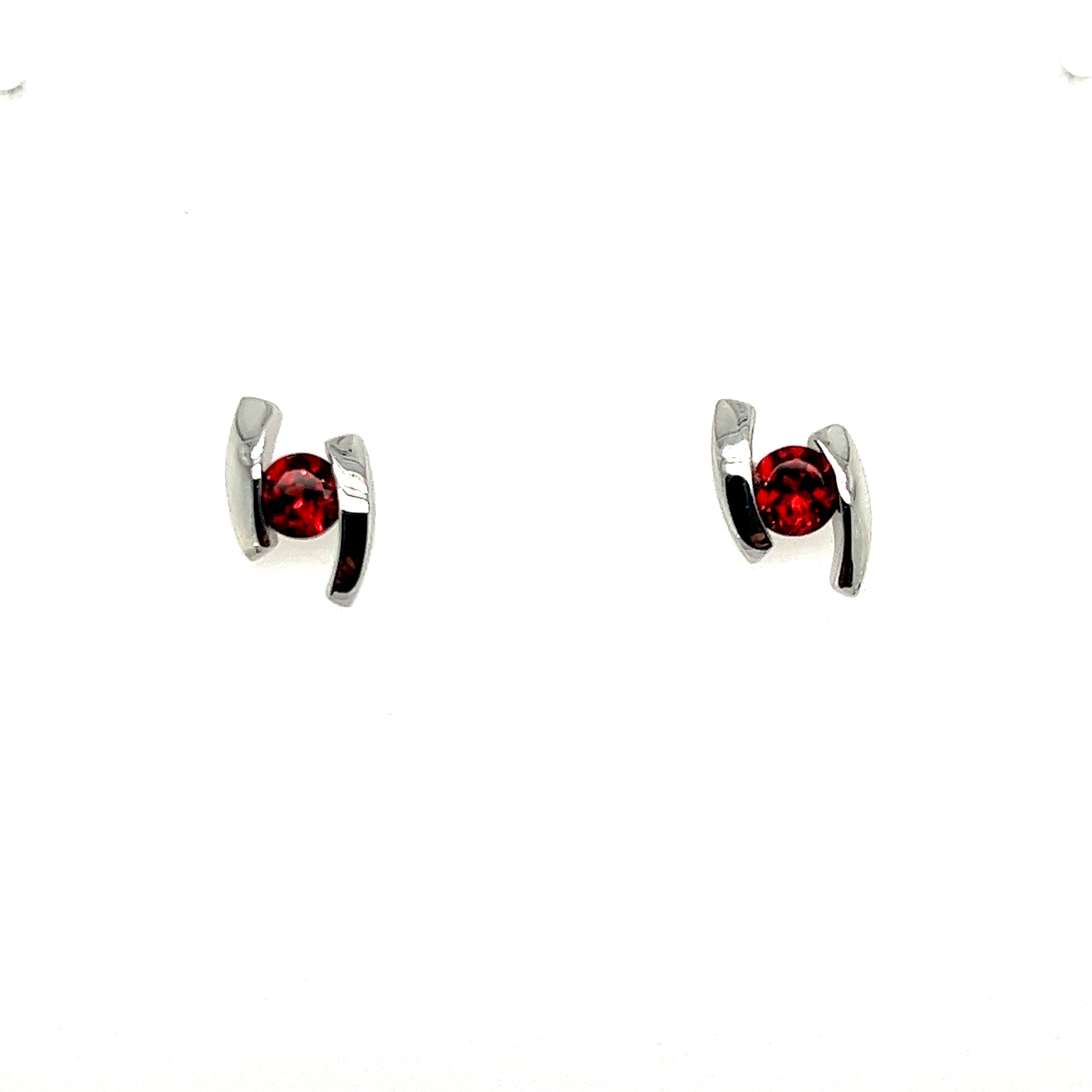 Sterling Silver Garnets Earrings