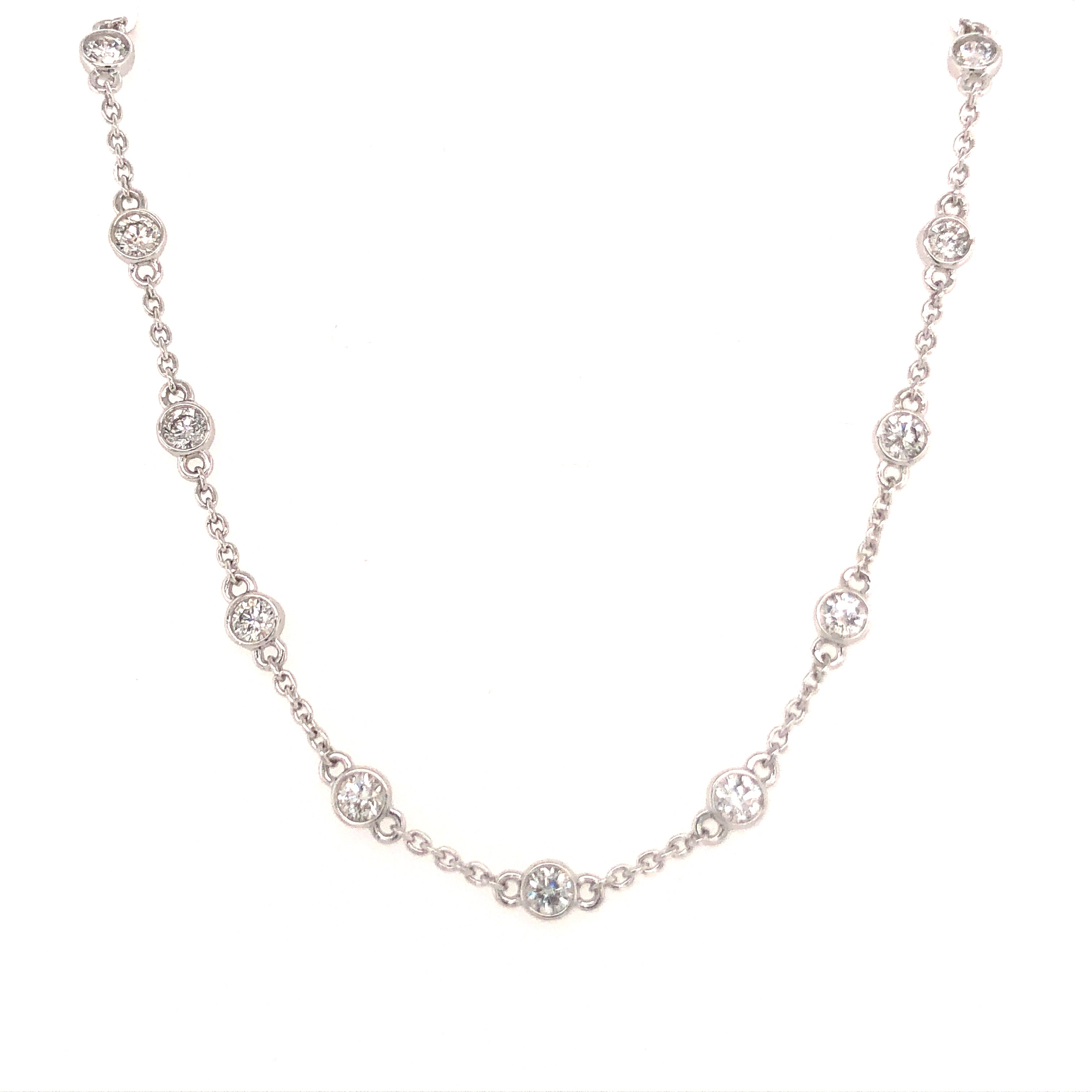 14k White Gold Diamonds By The Yard Diamond Pendant