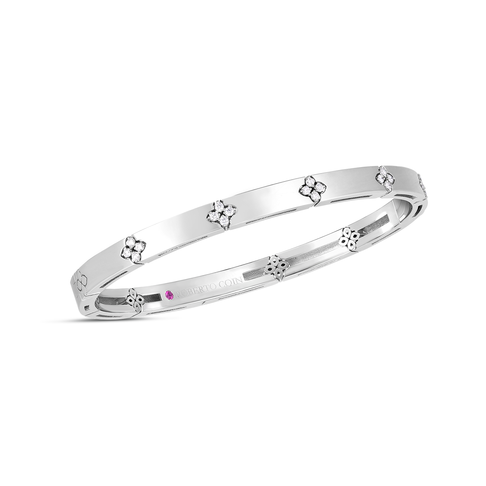 18k White Gold Diamond Bangle Bracelet