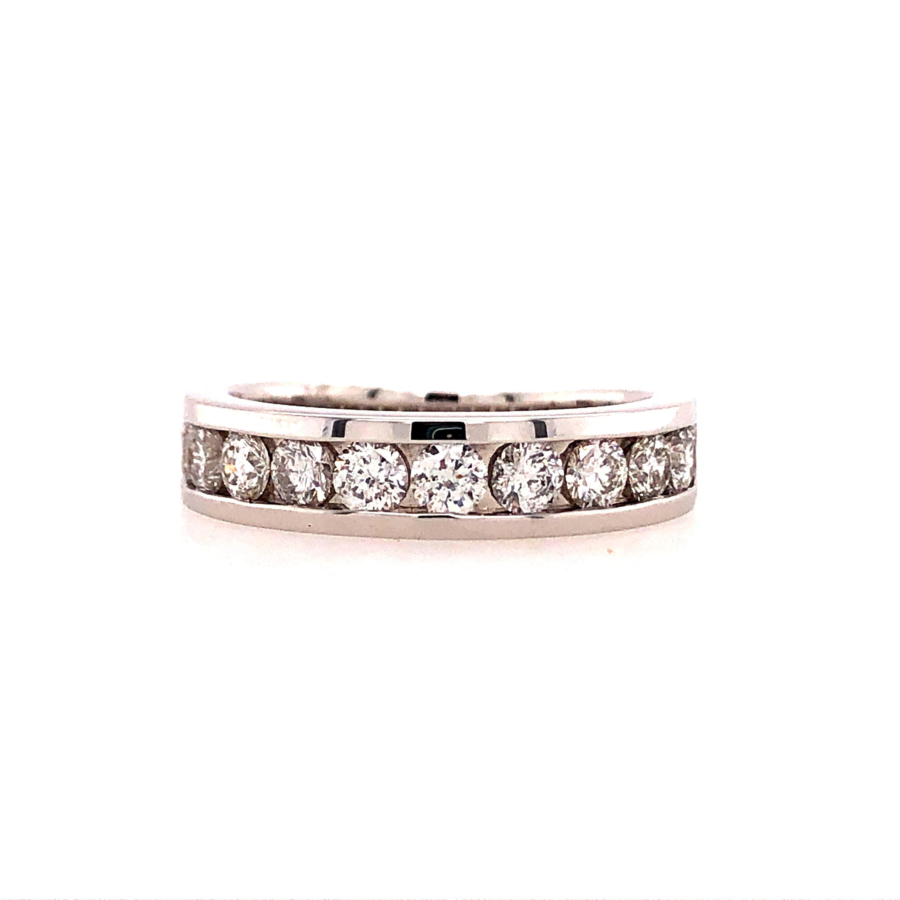 14k White Gold Channel Set Lakeshore Diamond Anniversary Ring