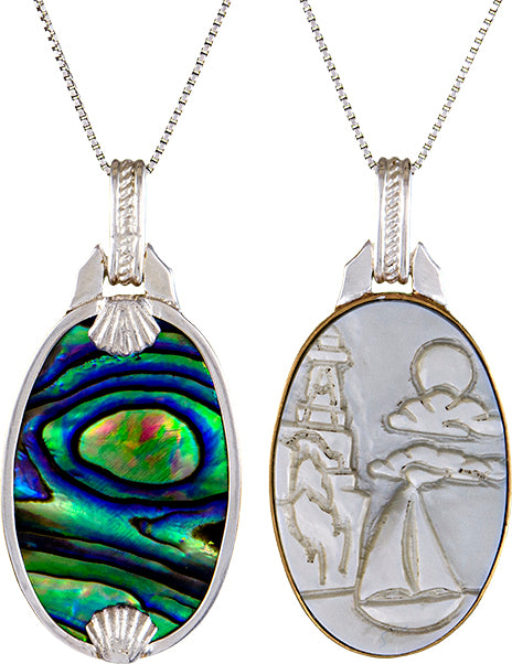 Sterling Silver And Vermeil Mother Of Pearl Pendant