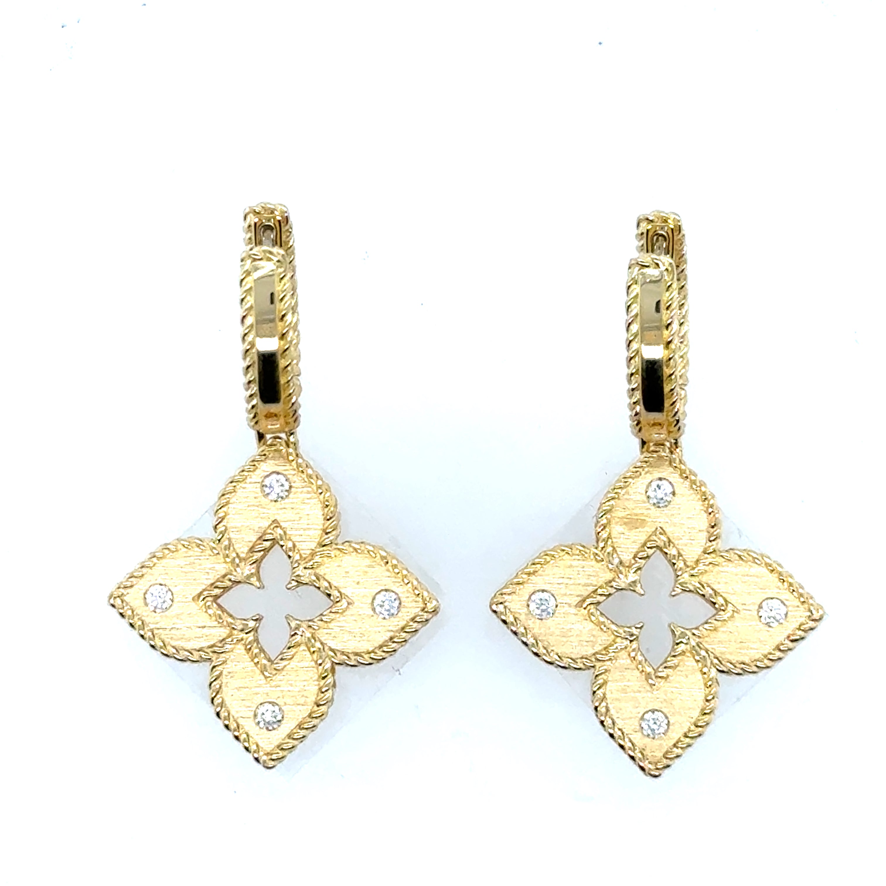 18K Yellow Gold Diamond Earrings