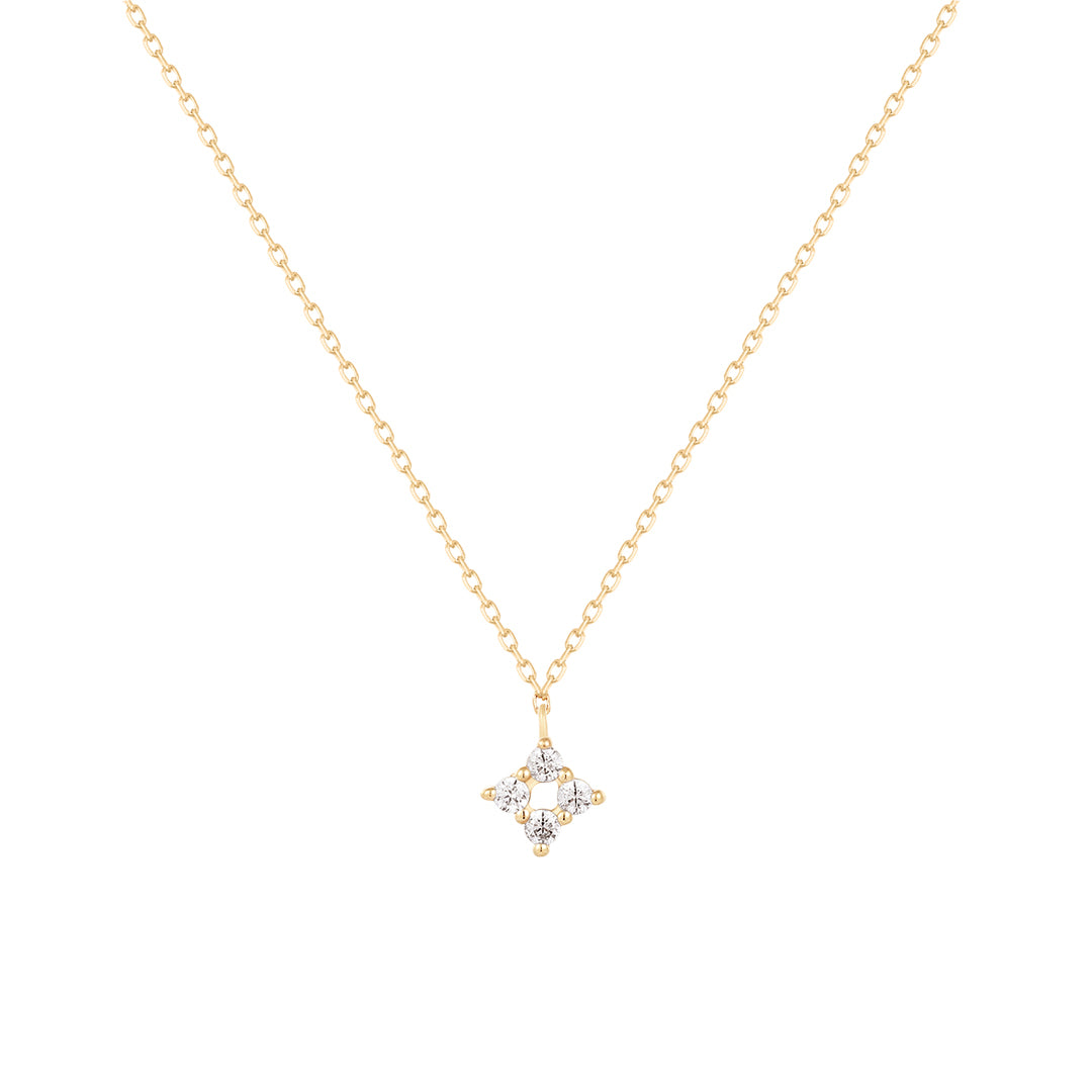14K Yellow Gold Drop Diamond Pendant