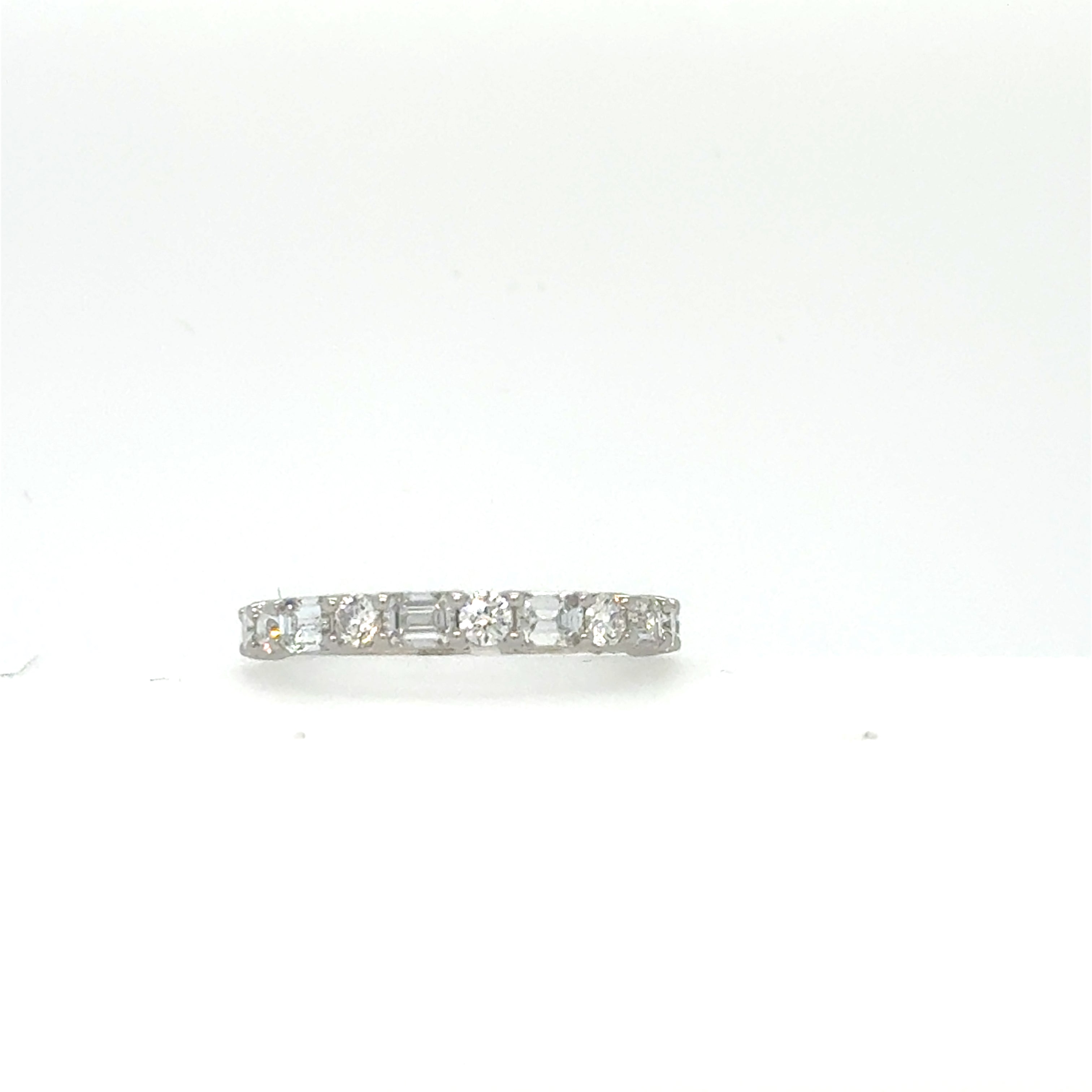 14k White Gold Shared Prong Diamond Wedding Band