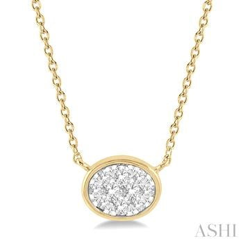 14K Yellow And White Gold Lovebright Diamond Pendant