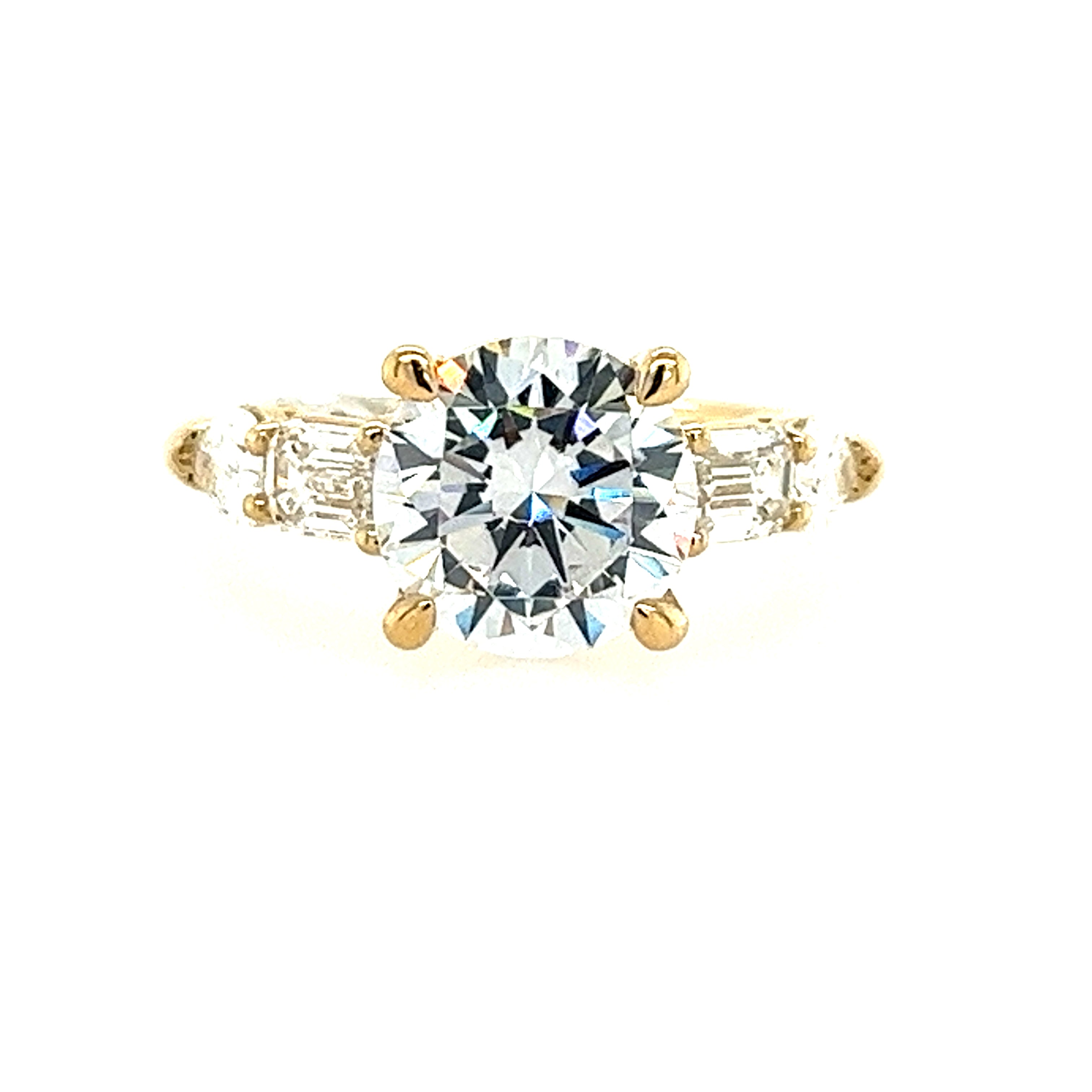 14K Yellow Gold Modern Semi-Mount 
*center stone not included