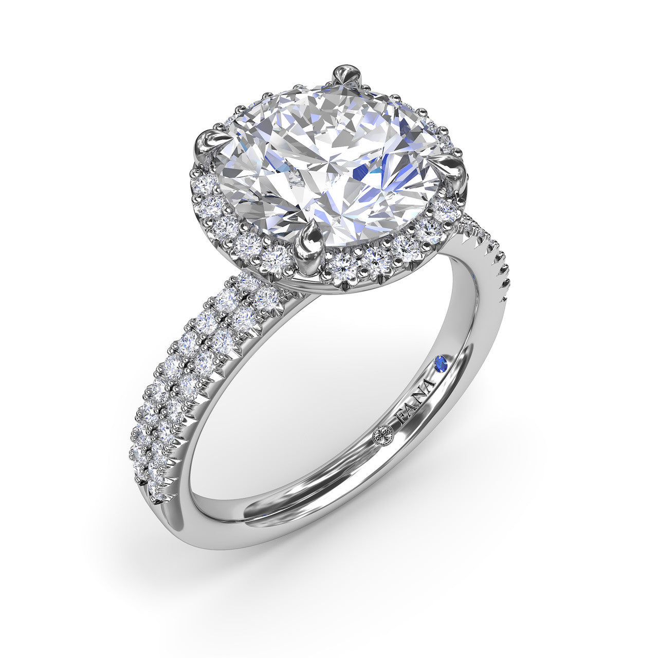 14k White Gold Halo Semi-Mount 
*center stone not included