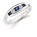 14k White Gold Sapphires Ring