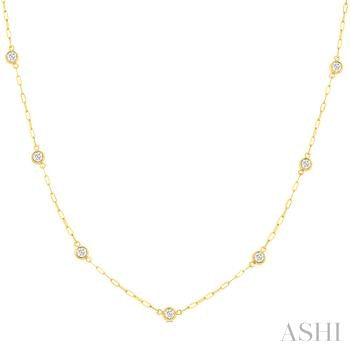 14K Yellow Gold Station Diamond Pendant