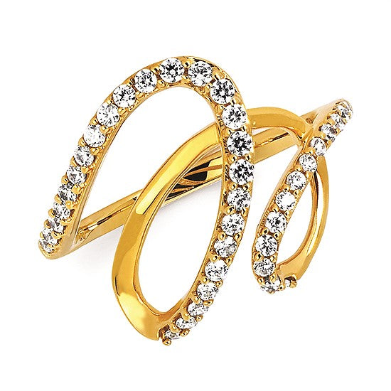 14K Yellow Gold Diamond Fashion Ring
