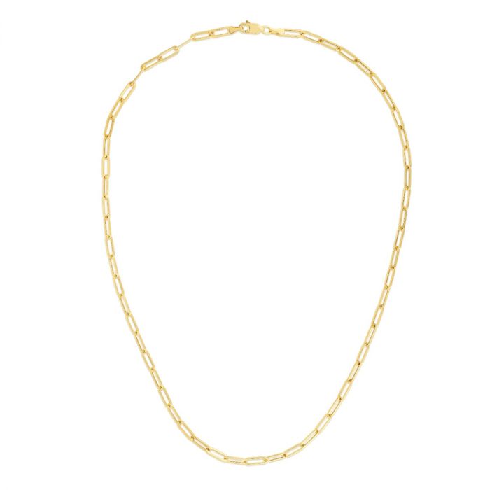 14K Yellow Gold Paperclip Necklace