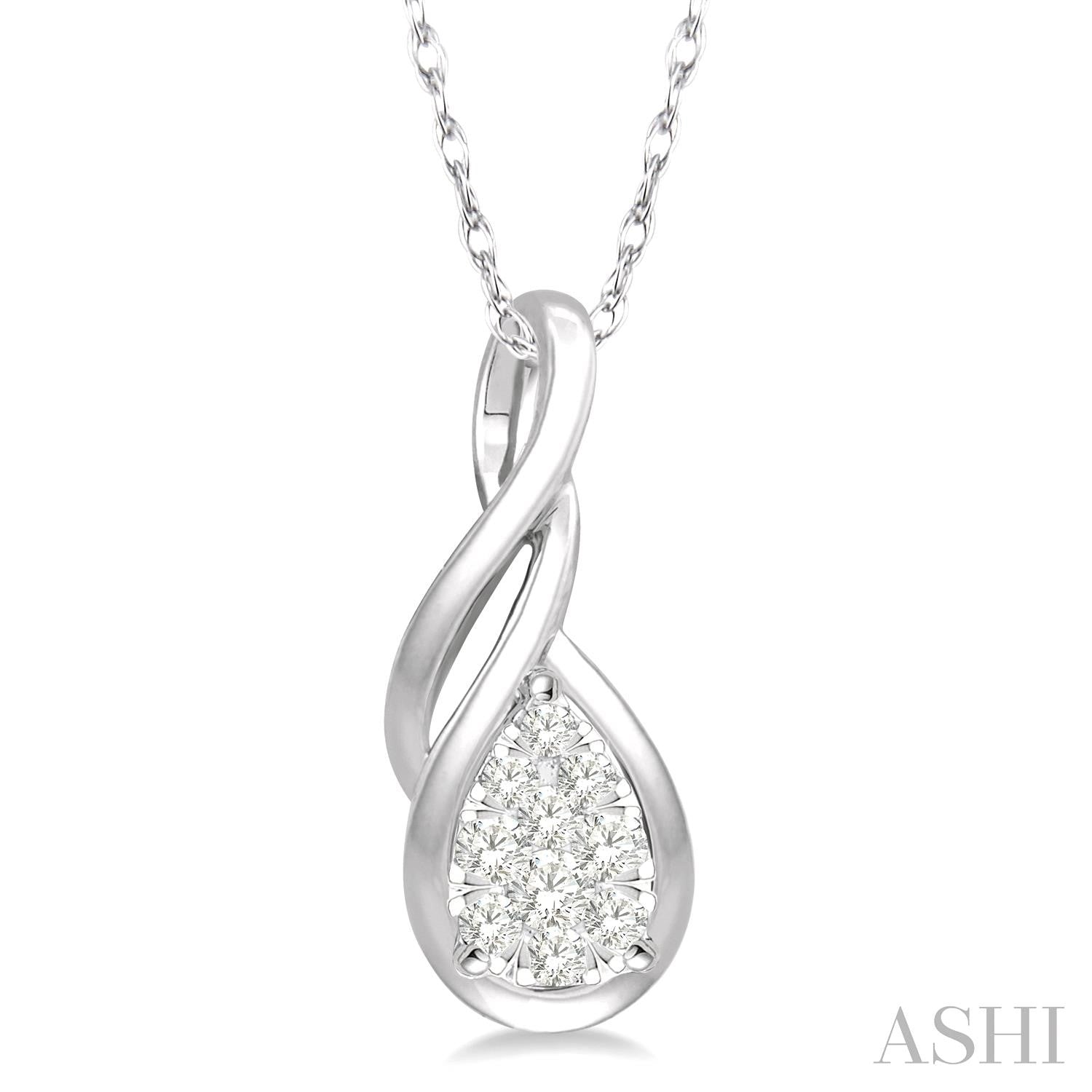 14k White Gold Lovebright Diamond Pendant