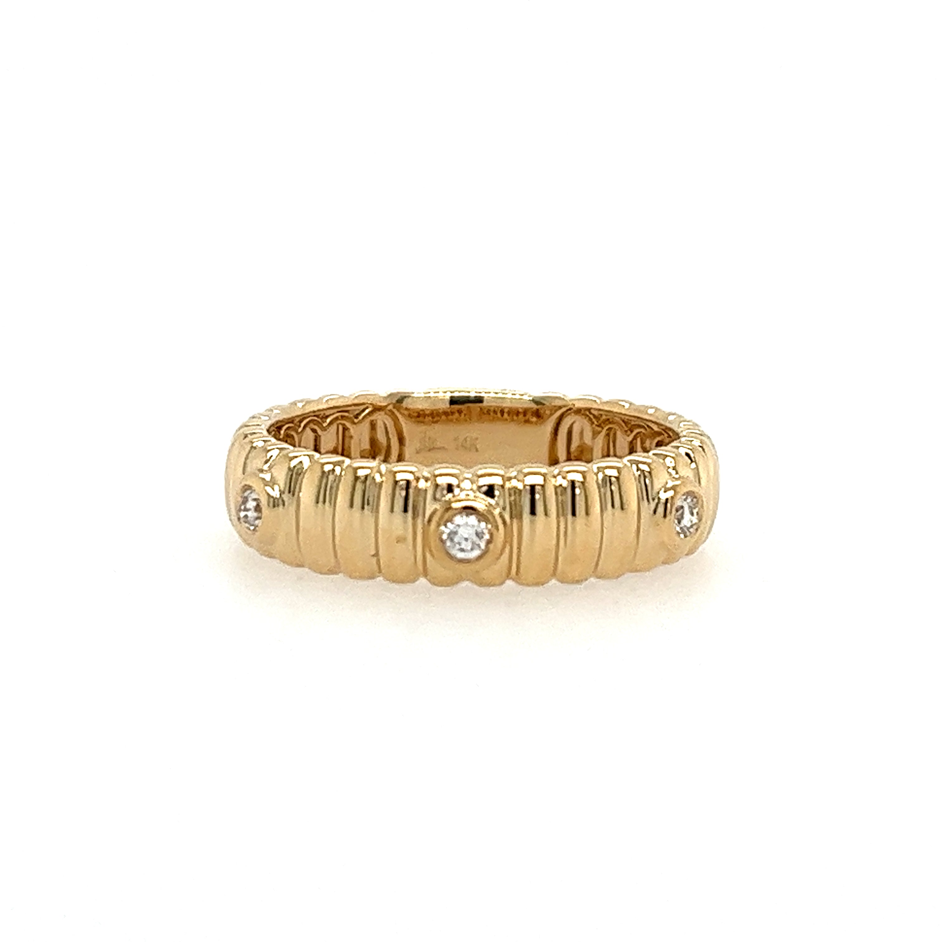 14K Yellow Gold Diamond Fashion Ring