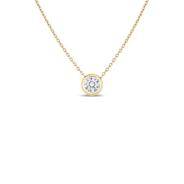 18K Yellow Gold Station Diamond Necklace