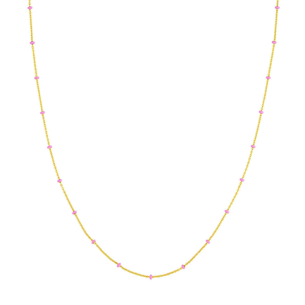 14K Yellow Gold Enamel Necklace
