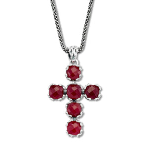 Sterling Silver Rubies Pendant