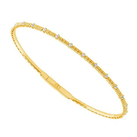 14K Yellow Gold Diamond Bangle Bracelet
