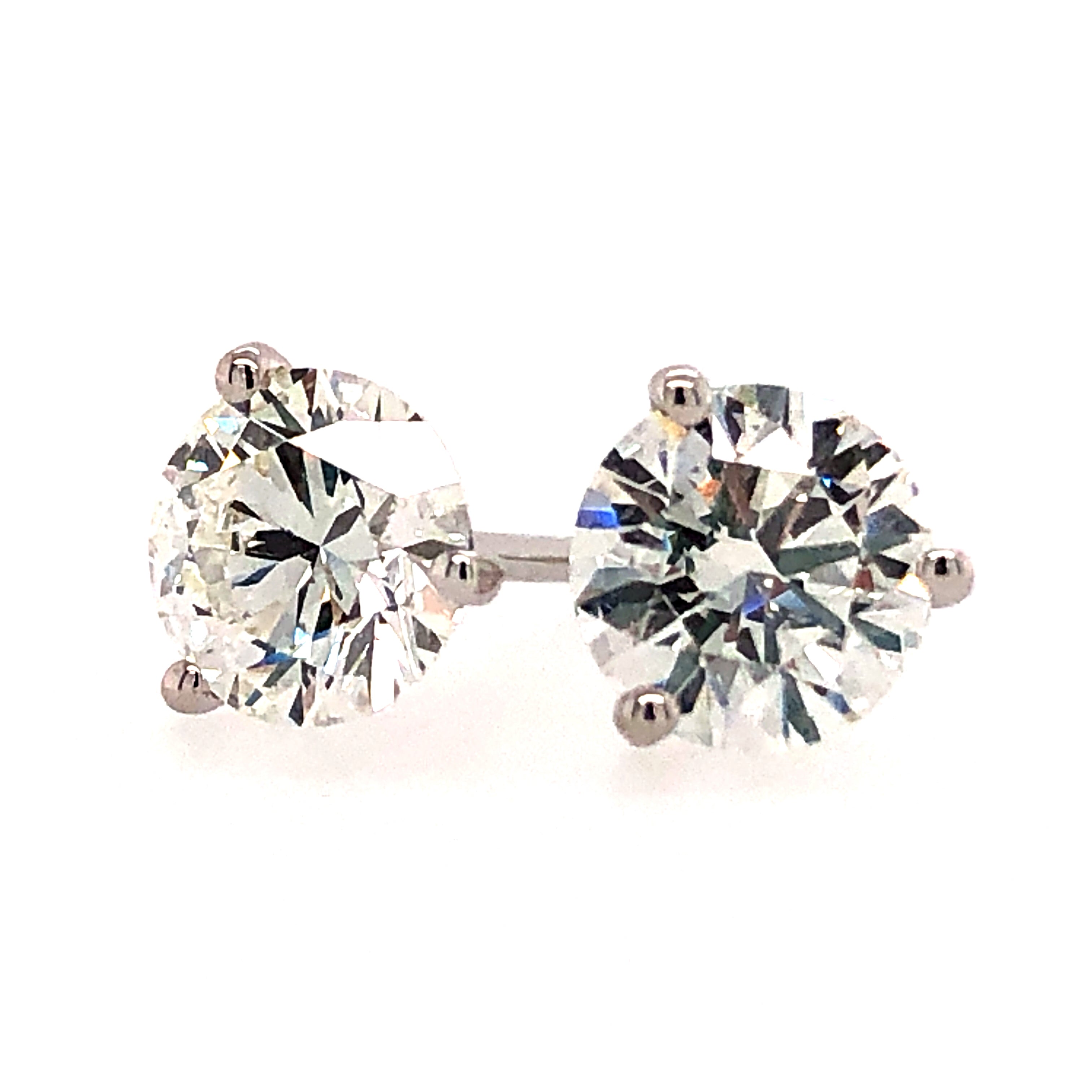 14k White Gold Lab Grown Diamond Stud Earrings - Alpha Labgrown Diamonds