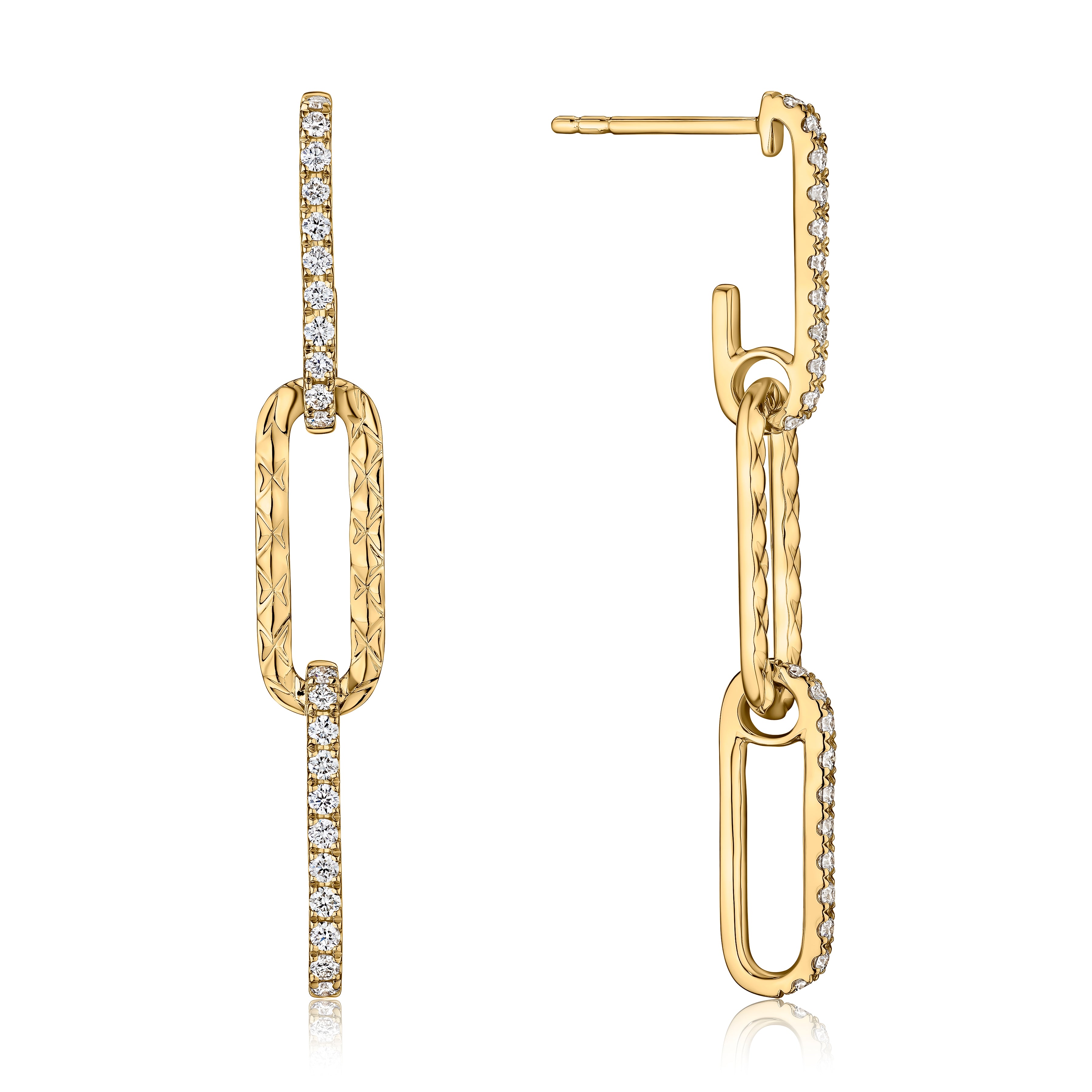 14K Yellow Gold Dangle Diamond Earrings