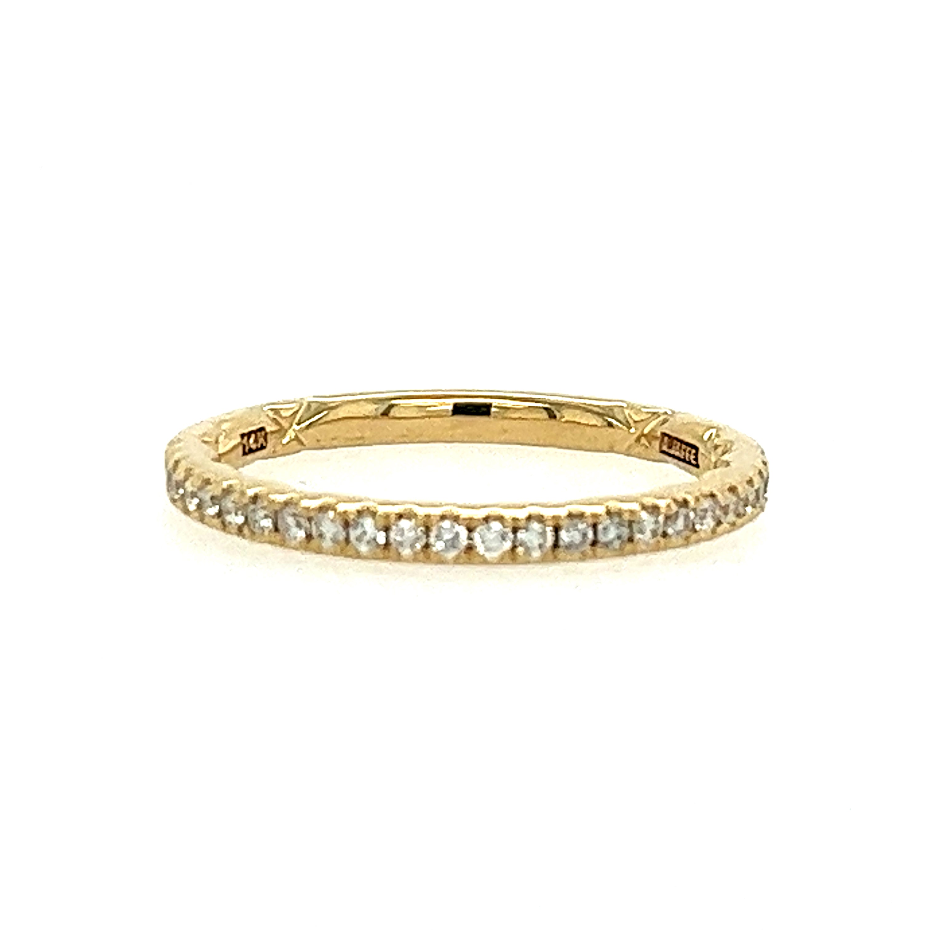 14K Yellow Gold Diamond Wedding Band - A. Jaffe