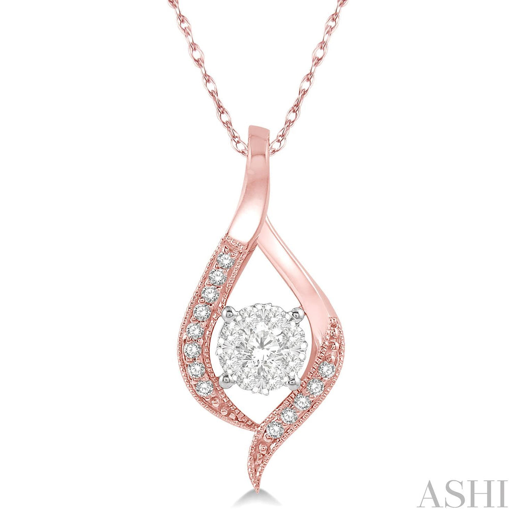 14K Rose Gold Lovebright Diamond Pendant