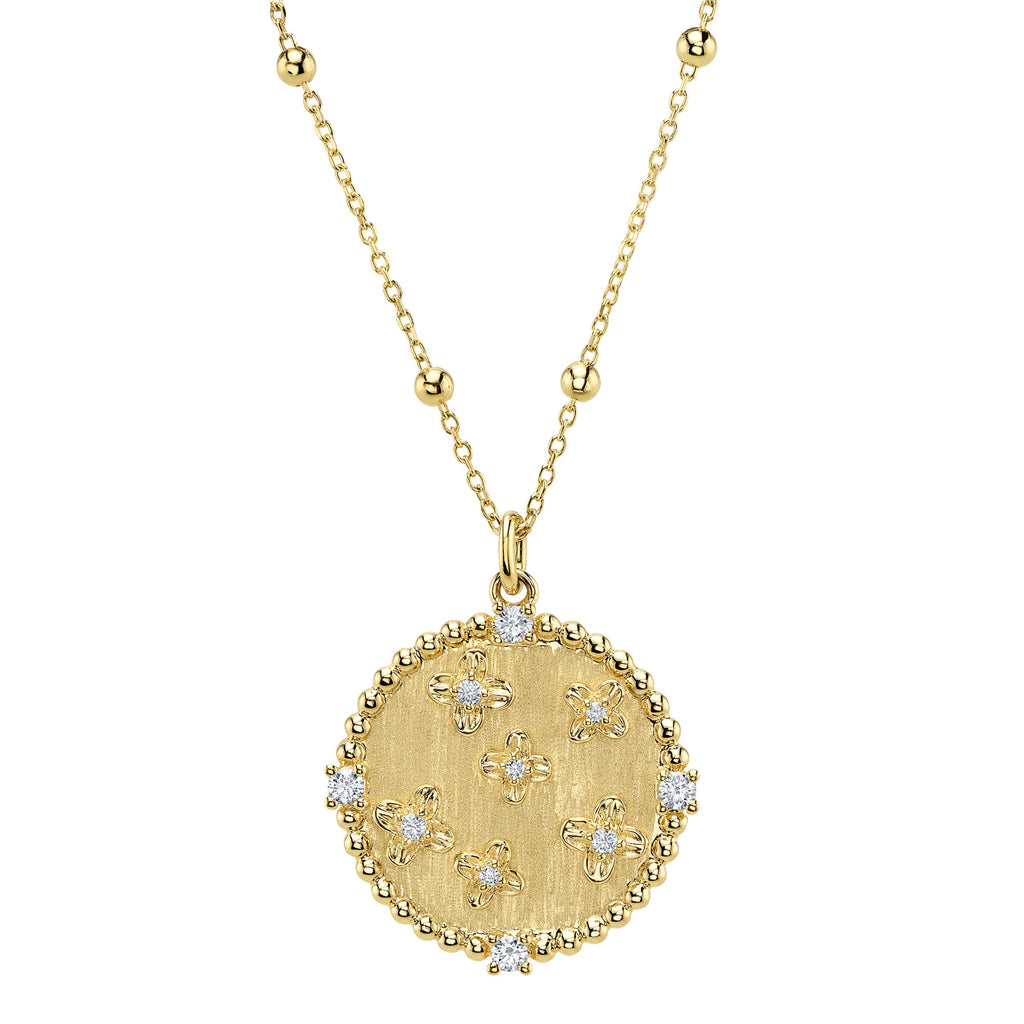 14 Karat Circle Diamond Pendant