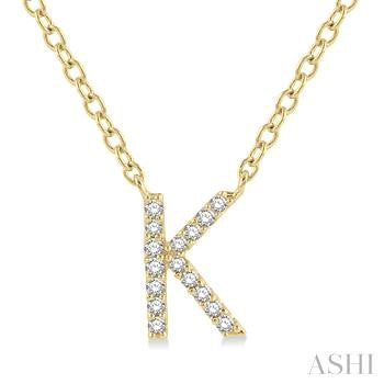 10 Karat Initial K Diamond Pendant