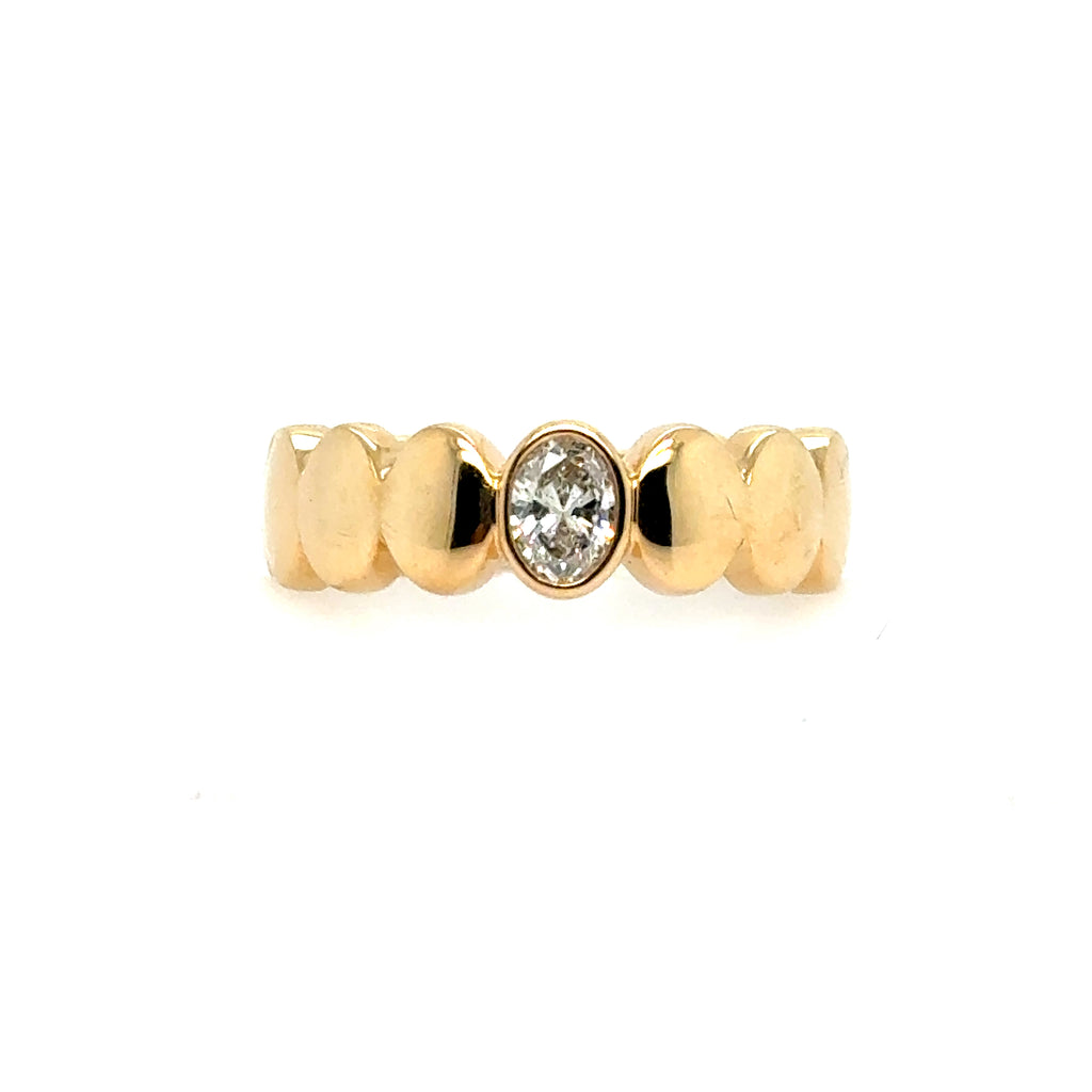 14K Yellow Gold Diamond Fashion Ring