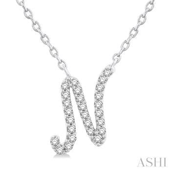 10 Karat Initial N Diamond Pendant