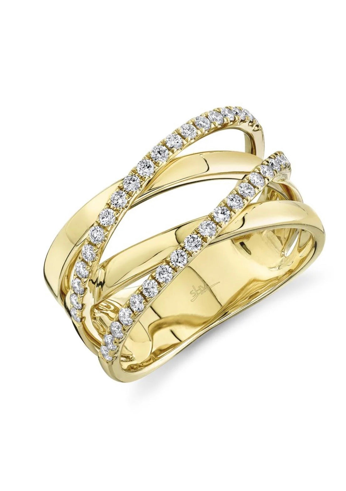 14K Yellow Gold Diamond Fashion Ring
