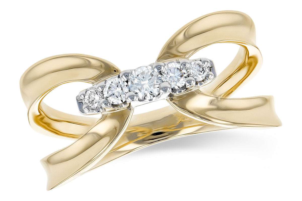 14K Yellow And White Gold Diamond Fashion Ring