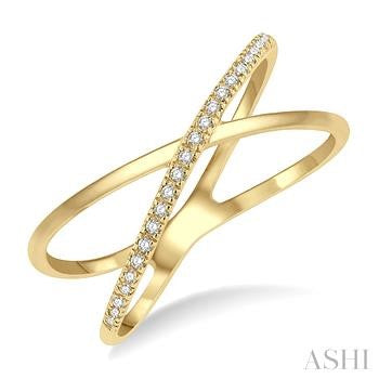 10K Yellow Gold X Diamond Fashion Ring