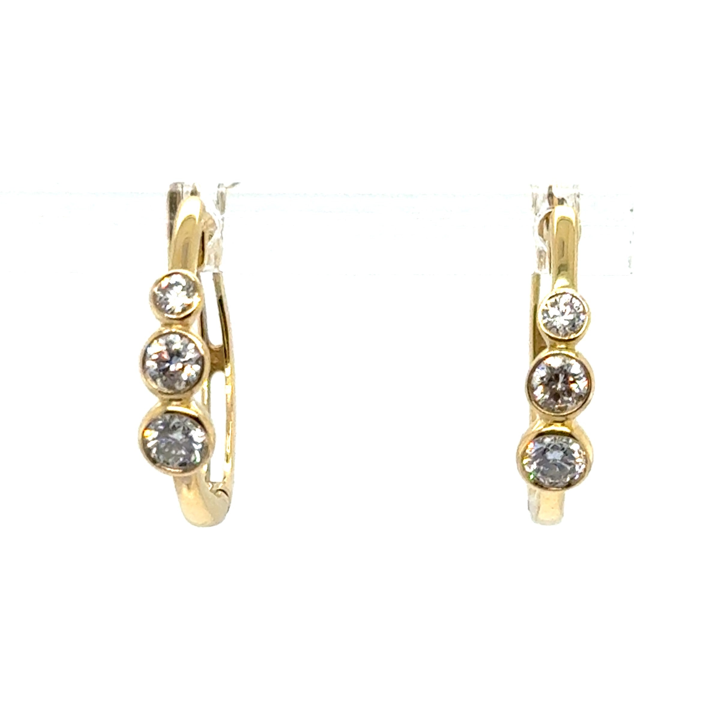 18 Karat Small Hoop Diamond Earrings