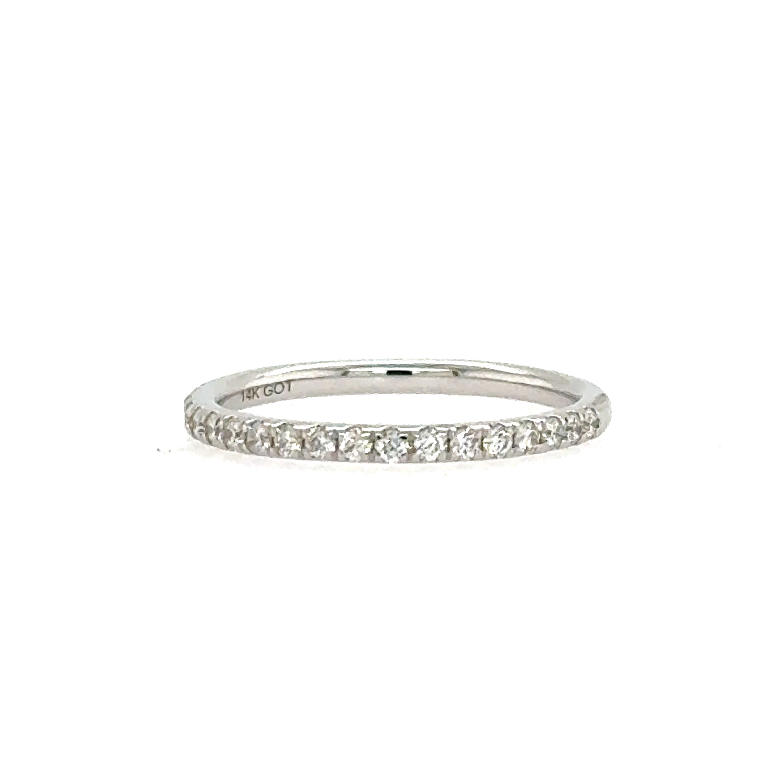 14k White Gold Lakeshore Diamond Wedding Band