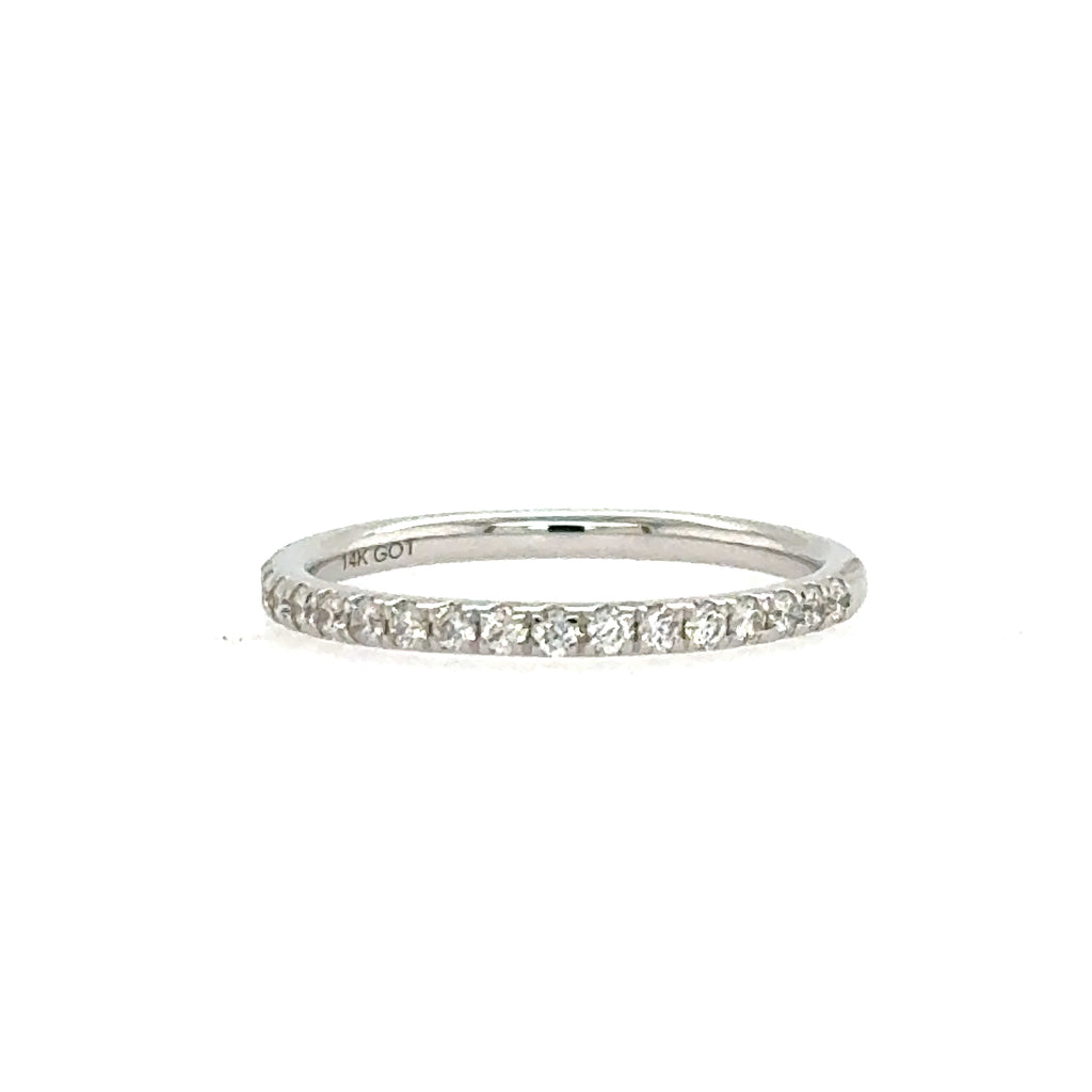 14k White Gold Lakeshore Diamond Wedding Band