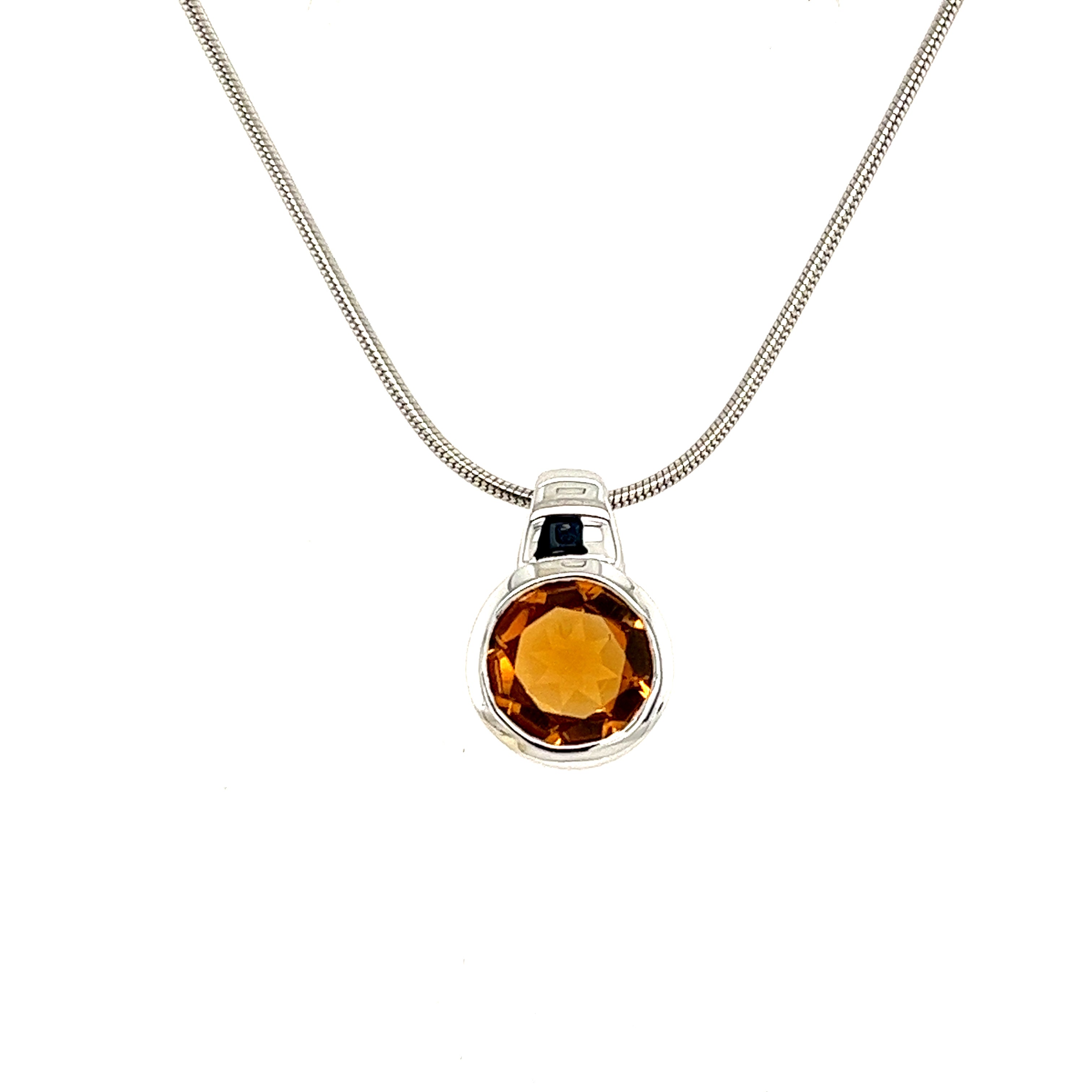 Sterling Silver Citrine Pendant - Joryel Vera