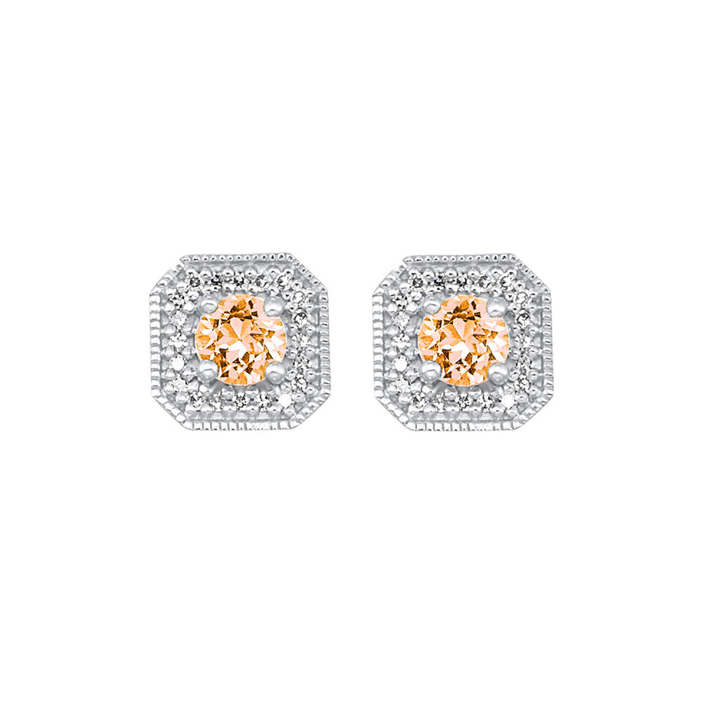 10K White Gold Citrines Earrings