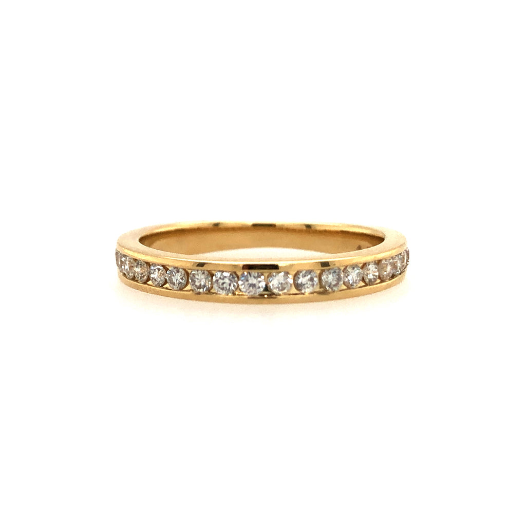 14K Yellow Gold Channel Set Lakeshore Diamond Anniversary Ring