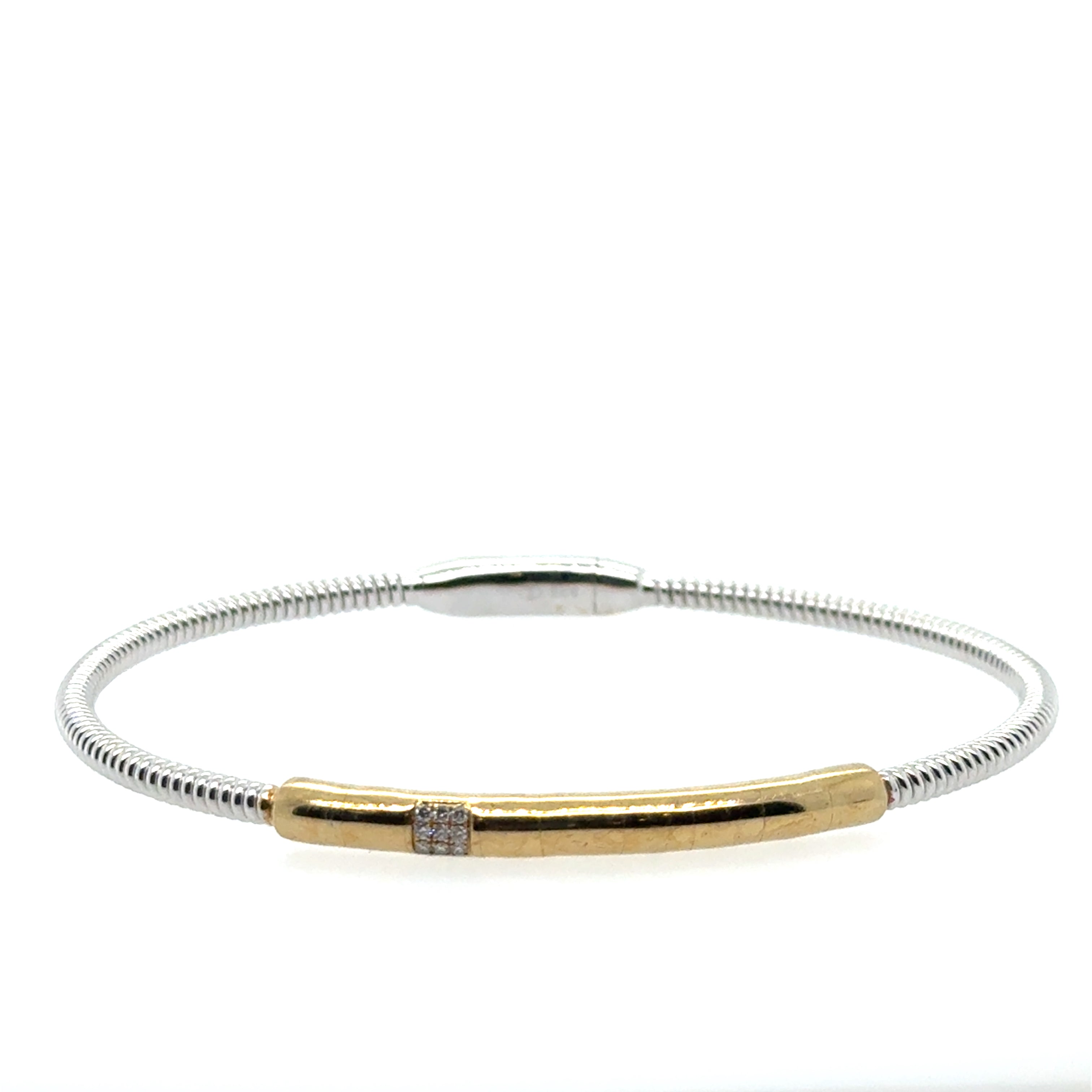 Sterling Silver And Vermeil Diamonds Bracelet