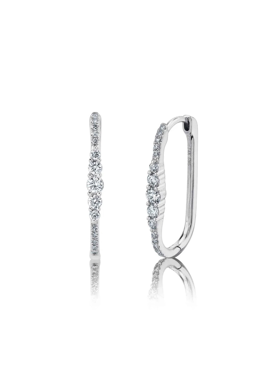 14 Karat Small Hoop Diamond Earrings