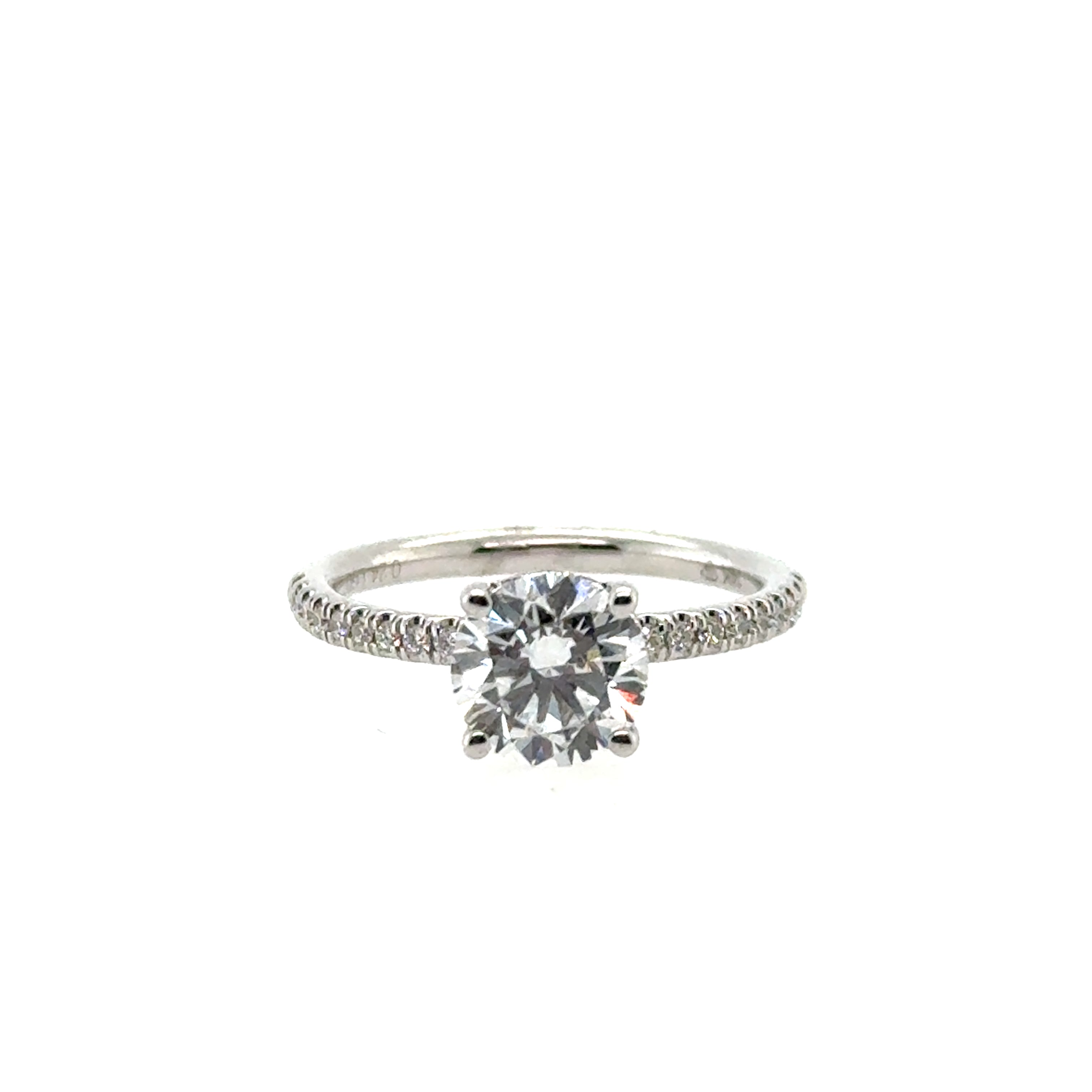 14k White Gold Round Diamond Engagement Ring