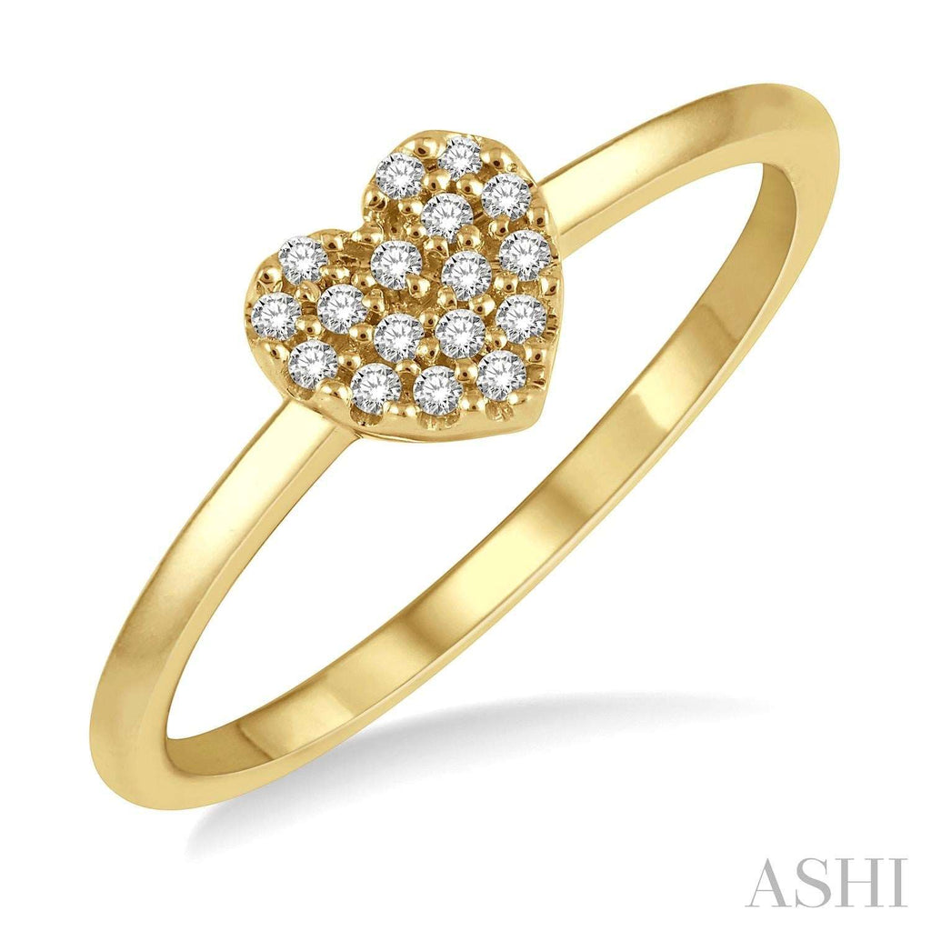 10K Yellow Gold Heart Diamond Fashion Ring