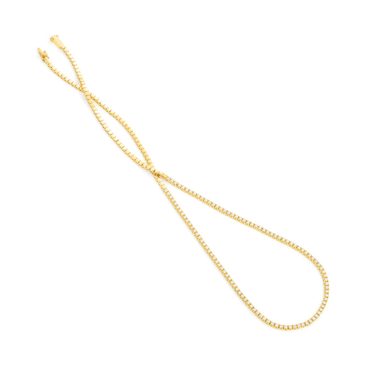 14K Yellow Gold Tennis Diamond Pendant
