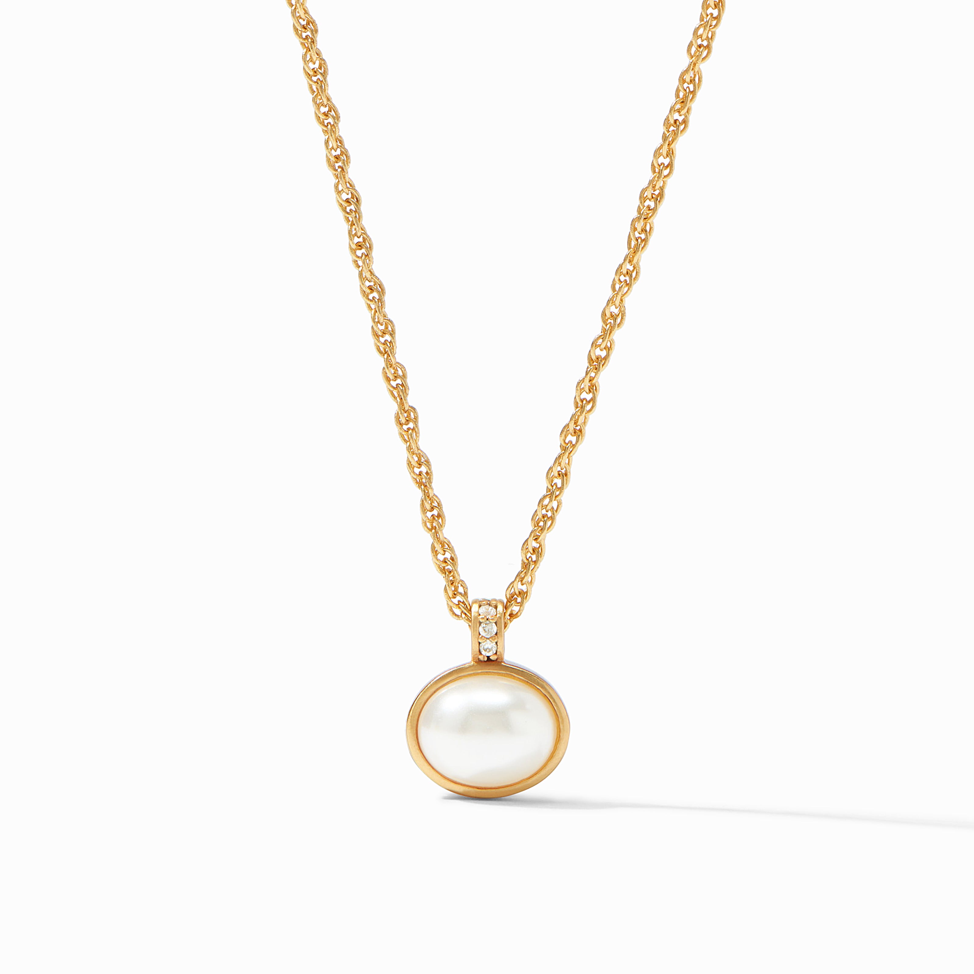 Gold Plated Pearl/CZ Necklace