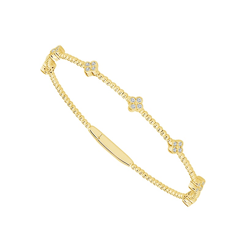 14K Yellow Gold Diamond Bangle Bracelet