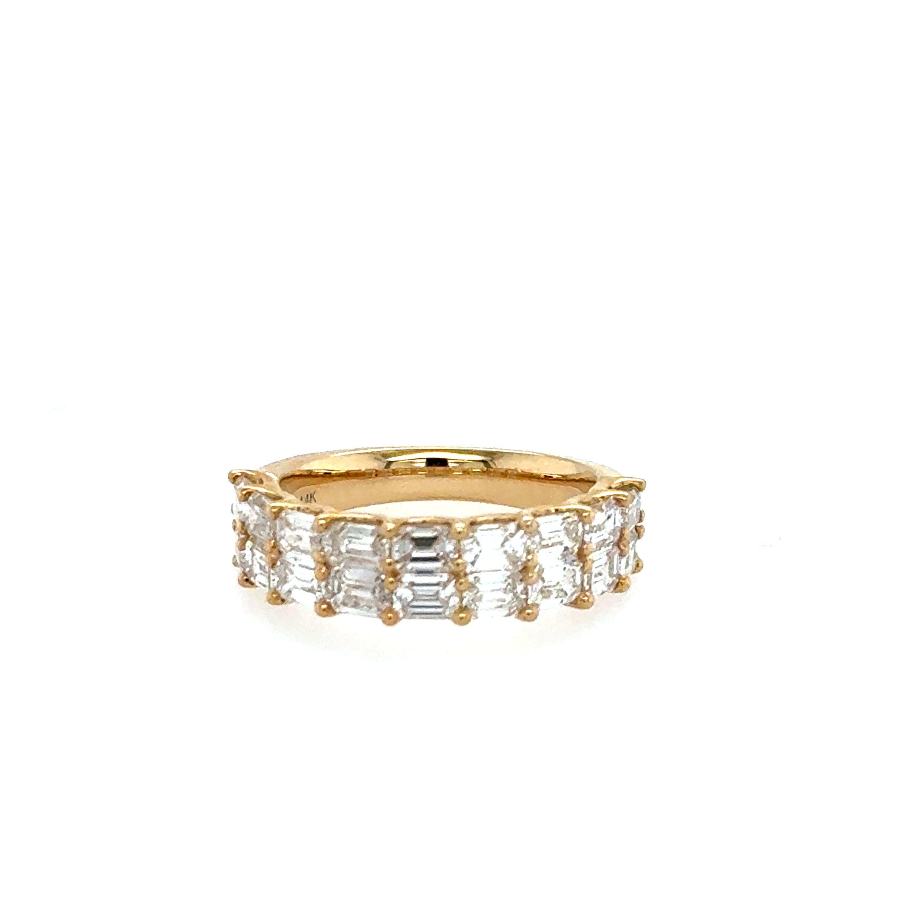 14K Yellow Gold 2 Row Diamond Fashion Ring