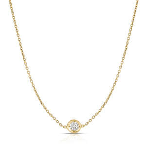 18K Yellow Gold Solitaire Diamond Pendant - Roberto Coin Inc